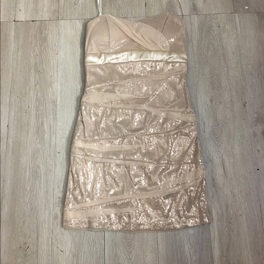 windsor Sequin Gold Party Mini Dress 11